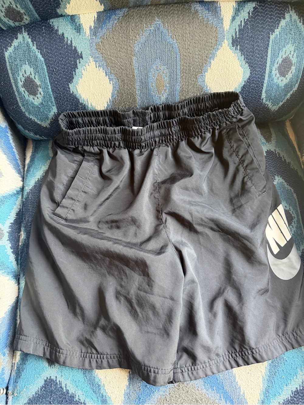 Nike Black Kids Athletic Shorts with White Logo